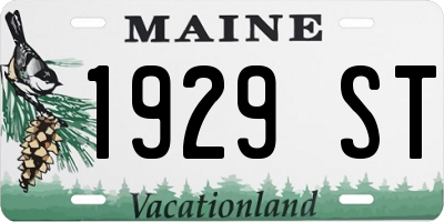 ME license plate 1929ST