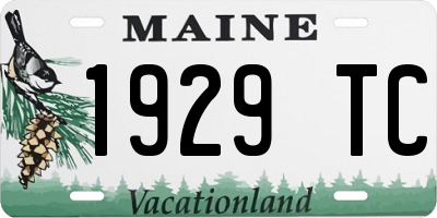 ME license plate 1929TC