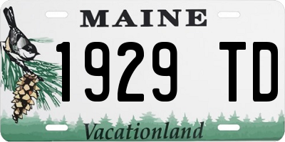 ME license plate 1929TD