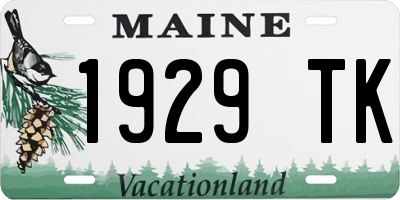 ME license plate 1929TK