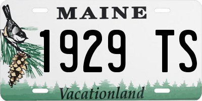 ME license plate 1929TS
