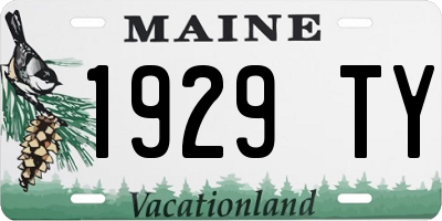 ME license plate 1929TY