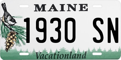 ME license plate 1930SN