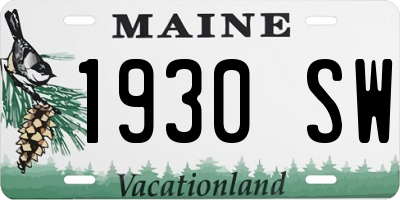 ME license plate 1930SW