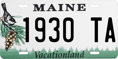 ME license plate 1930TA