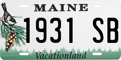 ME license plate 1931SB