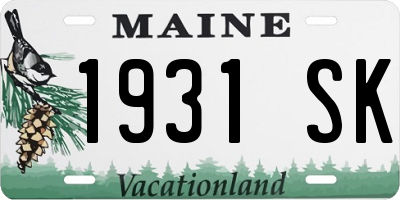 ME license plate 1931SK