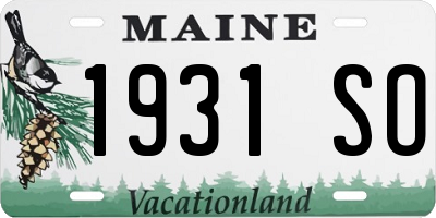 ME license plate 1931SO