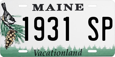 ME license plate 1931SP