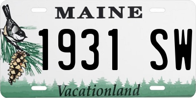 ME license plate 1931SW