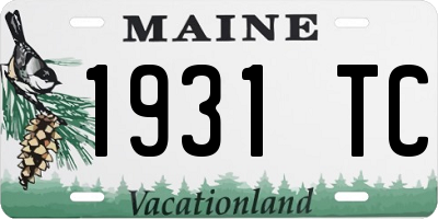 ME license plate 1931TC