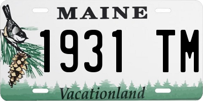 ME license plate 1931TM