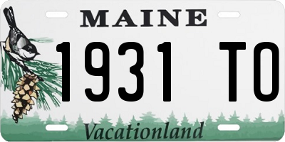 ME license plate 1931TO