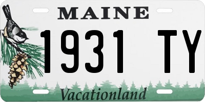 ME license plate 1931TY