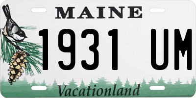 ME license plate 1931UM