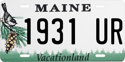 ME license plate 1931UR