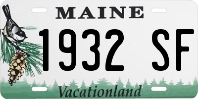 ME license plate 1932SF