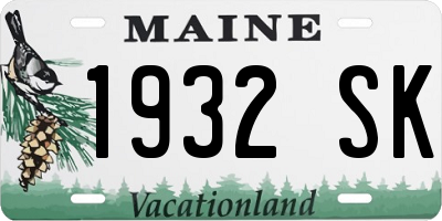 ME license plate 1932SK