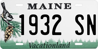 ME license plate 1932SN