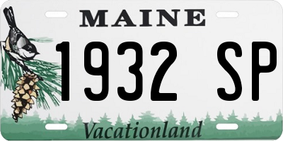 ME license plate 1932SP