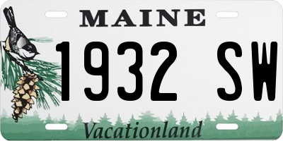 ME license plate 1932SW