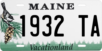 ME license plate 1932TA