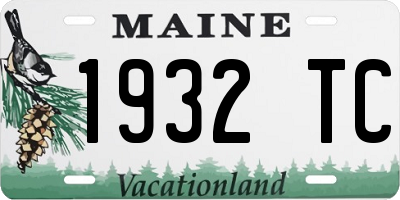 ME license plate 1932TC