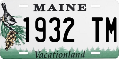 ME license plate 1932TM