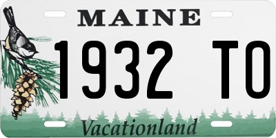 ME license plate 1932TO
