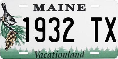 ME license plate 1932TX
