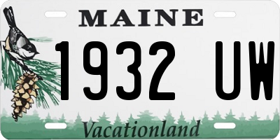 ME license plate 1932UW