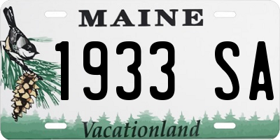 ME license plate 1933SA