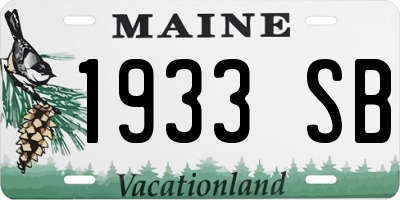 ME license plate 1933SB