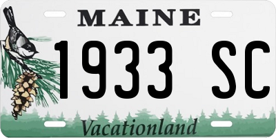 ME license plate 1933SC