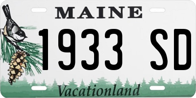 ME license plate 1933SD