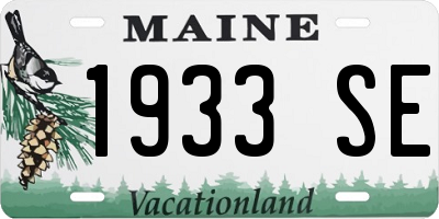 ME license plate 1933SE
