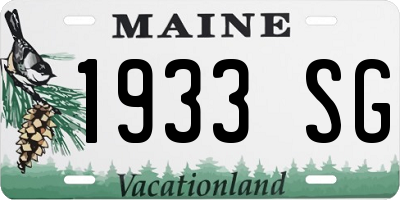 ME license plate 1933SG