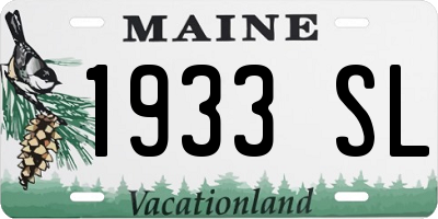 ME license plate 1933SL