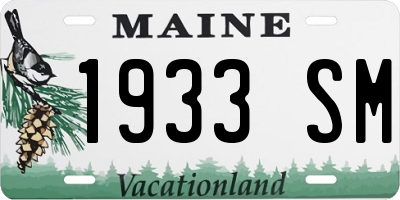 ME license plate 1933SM
