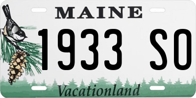 ME license plate 1933SO