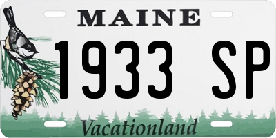 ME license plate 1933SP