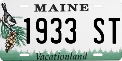ME license plate 1933ST