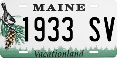 ME license plate 1933SV