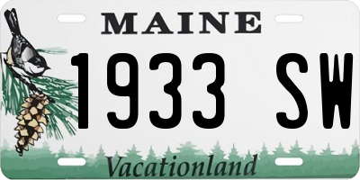 ME license plate 1933SW