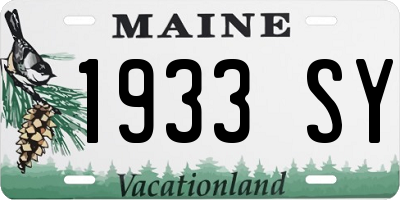 ME license plate 1933SY