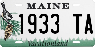 ME license plate 1933TA