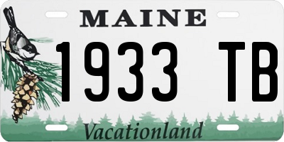 ME license plate 1933TB