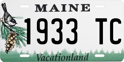 ME license plate 1933TC