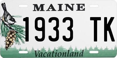 ME license plate 1933TK