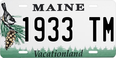 ME license plate 1933TM